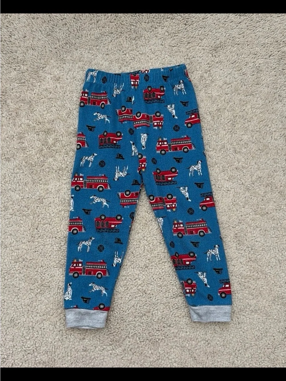 Kids Blue Firetruck Pajama Set - Long Sleeve & Pants